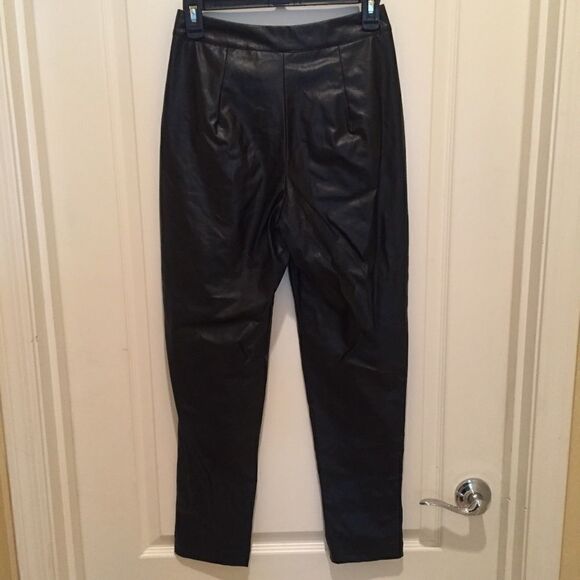 Nasty Gal Black Leather Vegan Pants - Picture 3 of 8